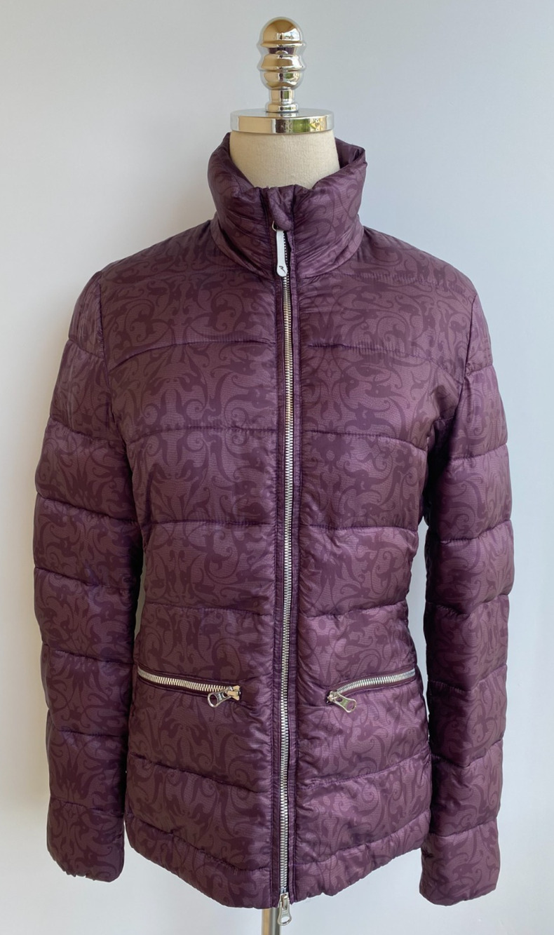 Chervo Tek Women’s Golf Quilted Puffer Full Zip Jacket Lightweight Purple US 6